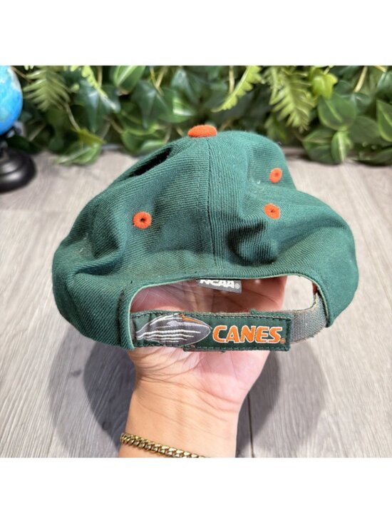 Vintage Miami Hurricanes NCAA Adjustable Green Embroidery Hat main image 4
